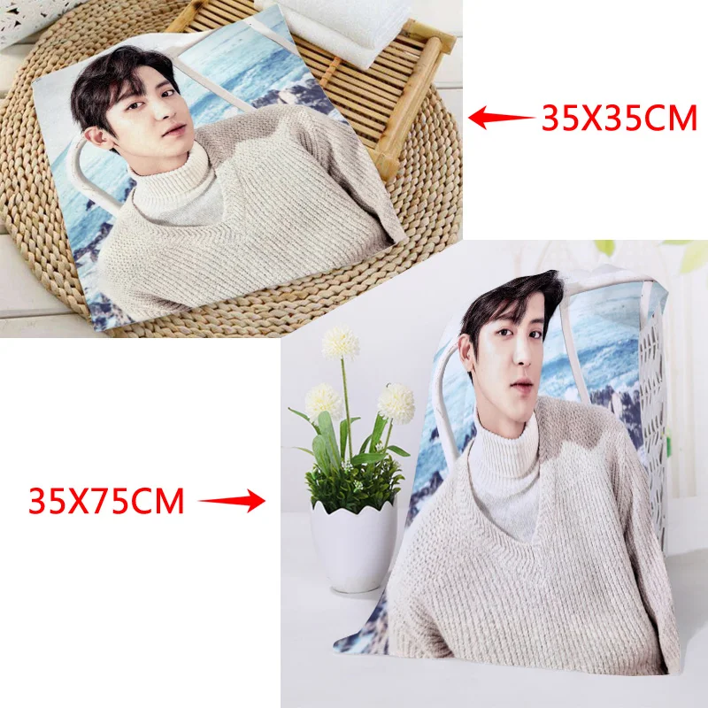 35x35 см 35x75 полотенца на заказ KPOP EXO Park Chanyeol квадратные с принтом из микрофибры