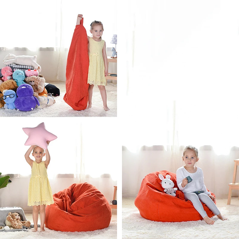 

Large Small Lazy Sofas Cover Chairs without Filler Linen Cloth Lounger Seat Bean Bag Pouf Puff Couch Tatami Living Room