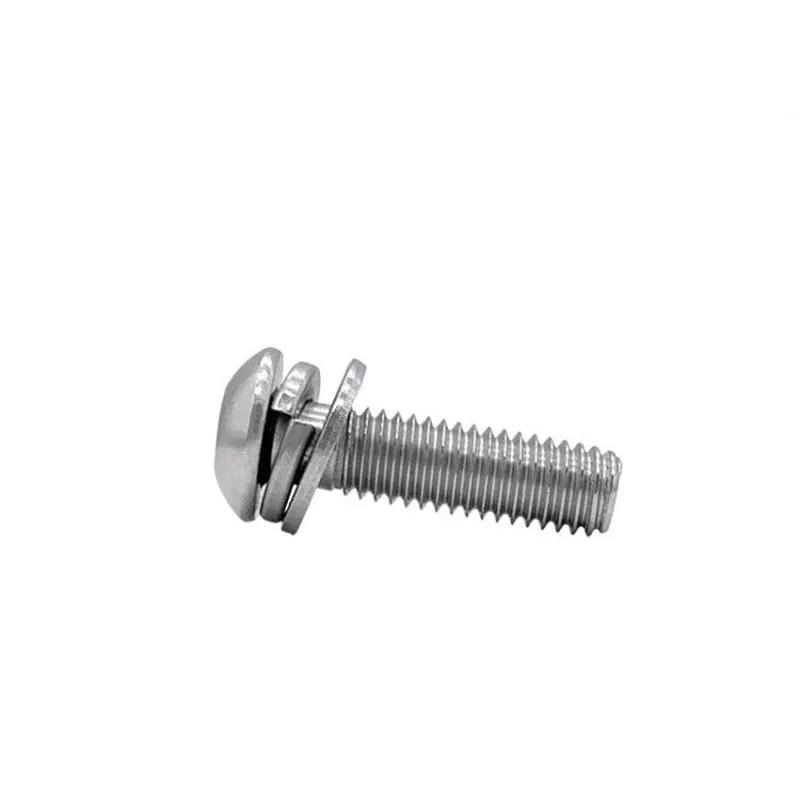 1/50pcs M3 M4 M5 M6 M8 304 Stainless Steel Hexagon Hex Socket Button Head SEM Screw Flat With Washer Spring Gasket Assemble Bolt - купить по