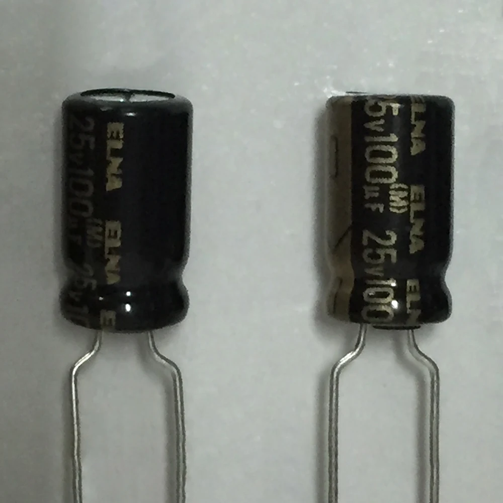 Diymore 10 шт./лот алюминиевый электролитический конденсатор RFO 25 в 100 мкФ емкость 6 3*11