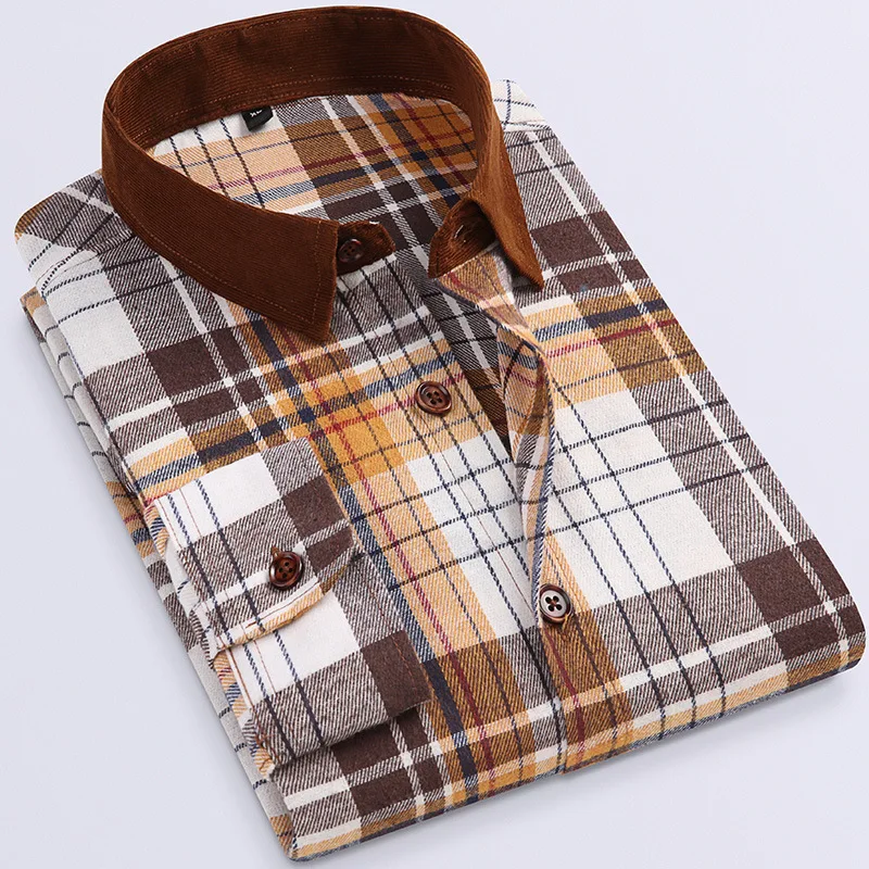 

Plaid Men's Long Sleeved Shirt Loose Casual Plaid Shirt Fashion Trend Long Sleeve Male Shirt Mens Blouses and Shirts Rhude