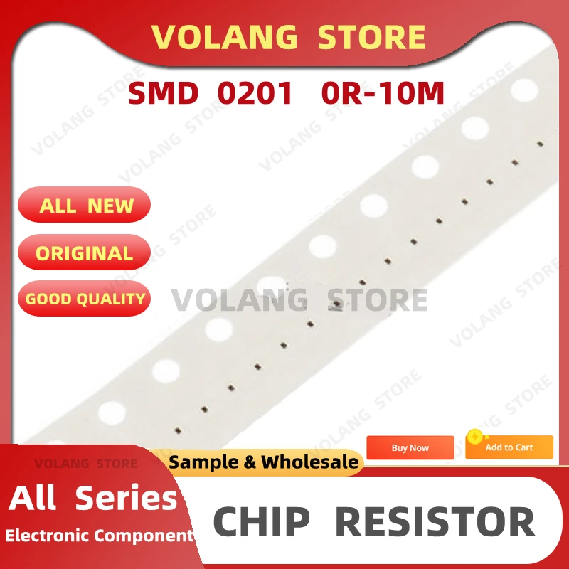 

100Pcs/Lot 0201 100K 1% SMD Resistor 100KΩ ohm F 0.6mm*0.3mm Thick Film Chip Resistors Precision 1/20W New Original