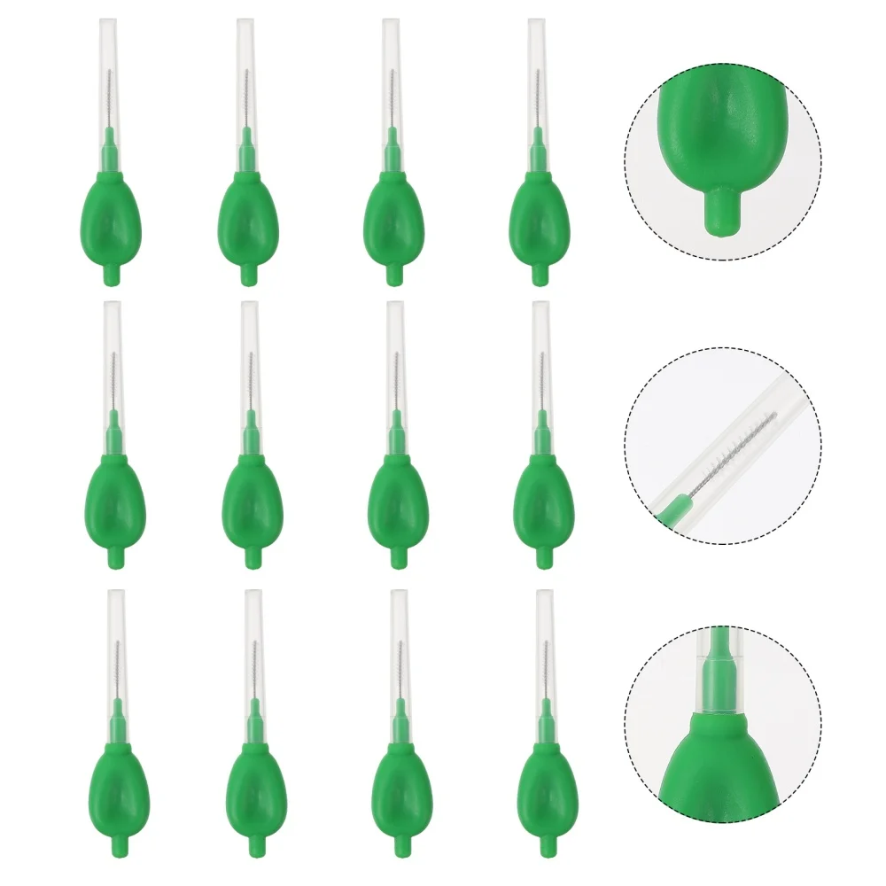 

100pcs Hygiene Tooth Flossing Picks Portable Interdental Brush Toothpick (Green)