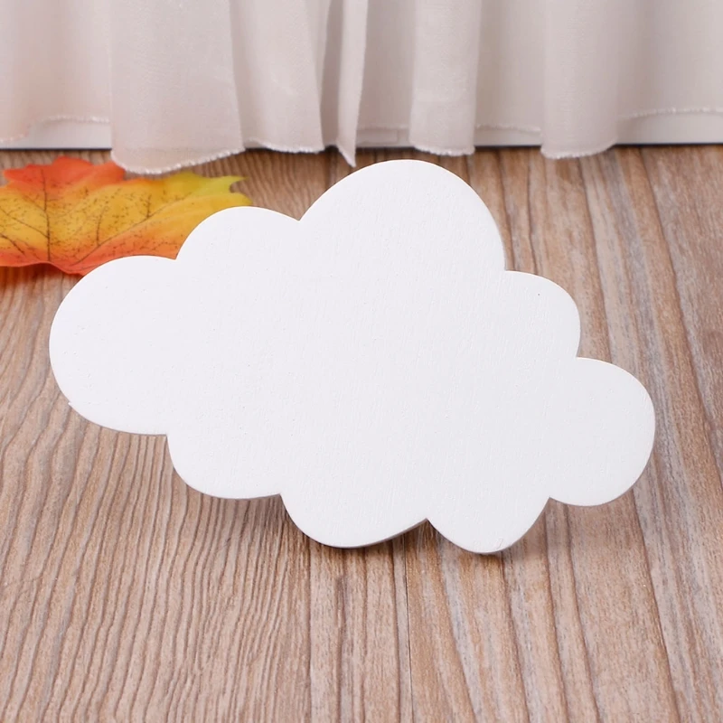 

K5DC Cute Cloud Hooks Wooden Clothes Hanger Wall Decor Children Bedroom Pendant