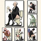 Забавная известная фигурка на туалете, плакаты и принты, Картина на холсте, американская ванная комната, настенные картины с юмором, украшение для дома