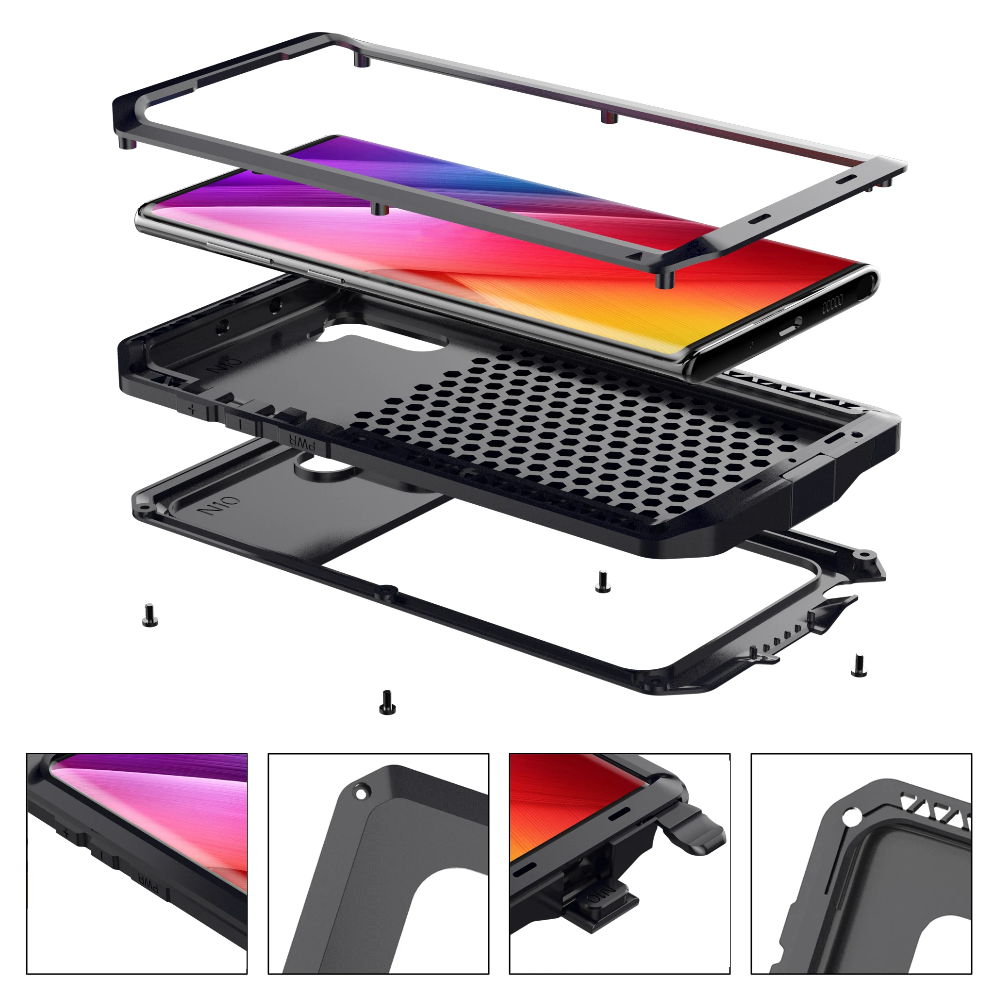 Сверхмощный защитный чехол для Samsung Galaxy S8 S9 S10 Note 10 Plus армированный металлический