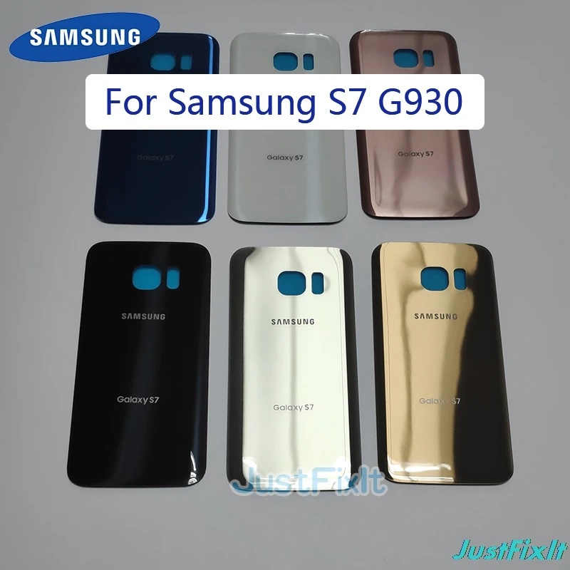 Для SAMSUNG Galaxy S7 G930F Задняя крышка батареи Дверь стеклянная корпуса замена