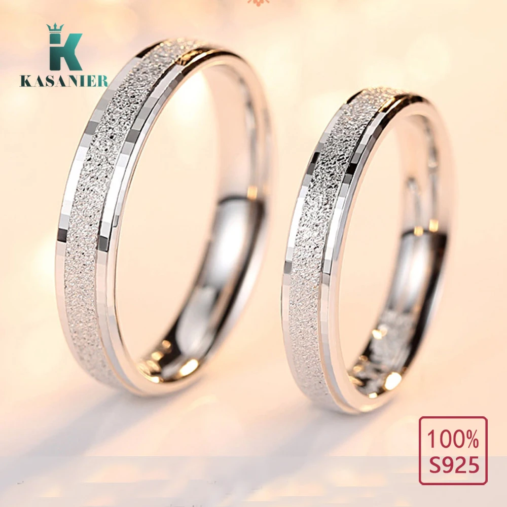 Роскошное серебряное матовое кольцо KASANIER романтическое обручальное для