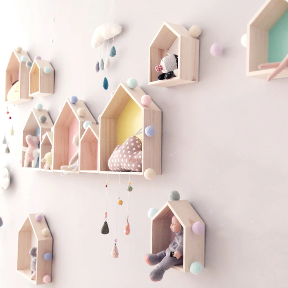 Настенная деревянная полка для детской комнаты украшения настенная детей