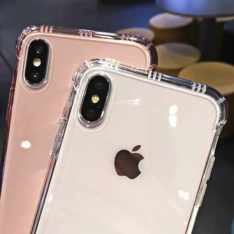 Цветной прозрачный чехол для телефона iPhone 11 Pro Max XS XR 6S 7 8 Plus X противоударный