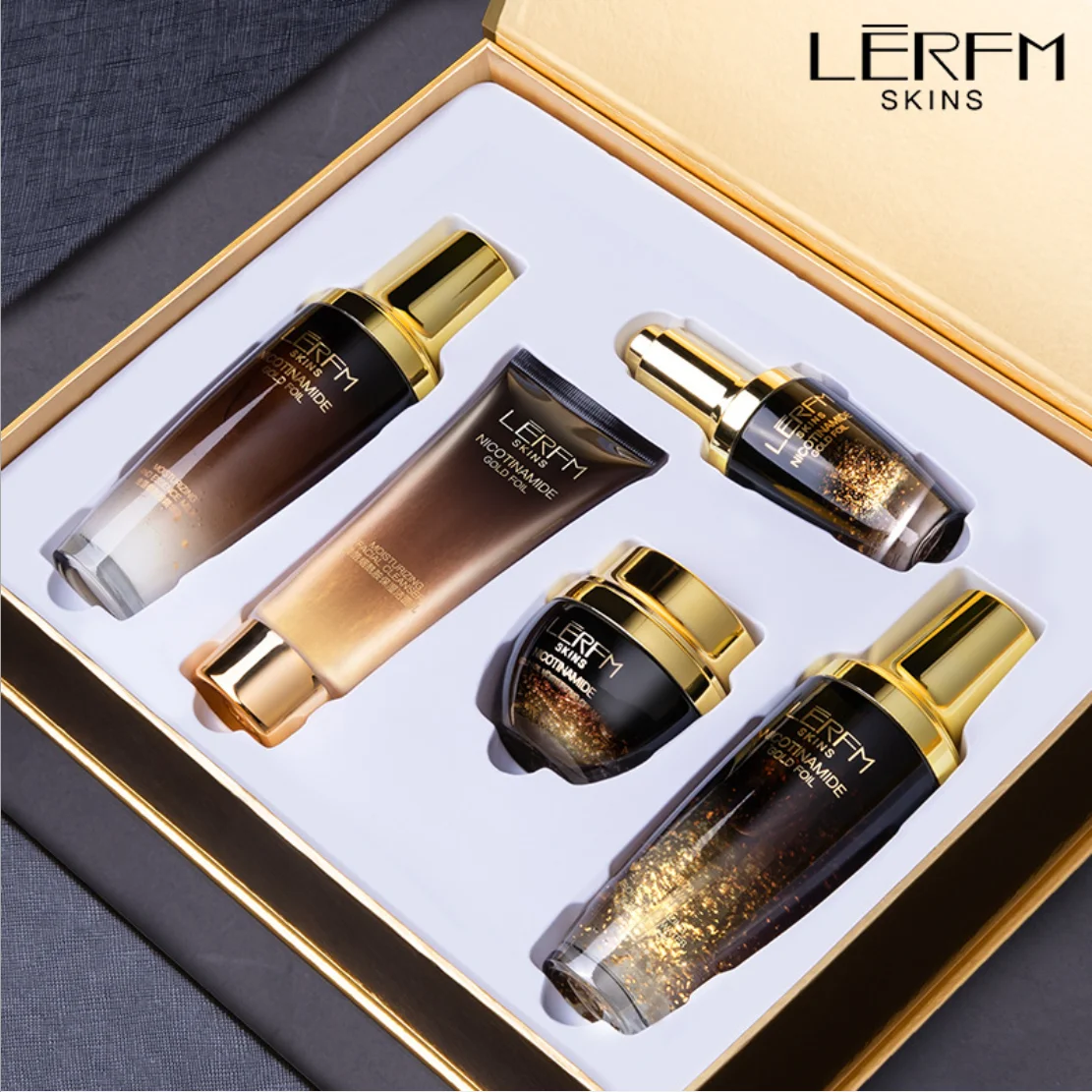 Gold Foil Niacinamide Skin Care Set Improves Fine Lines Moisturizes  Tightens Skin Whitening  Brightening Dull Skincare Products