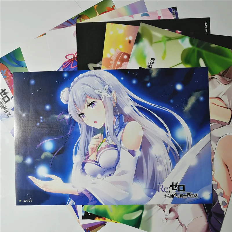 8*(42x29 см) Новый Re: жизнь в другом мире от zero плакаты аниме настенные