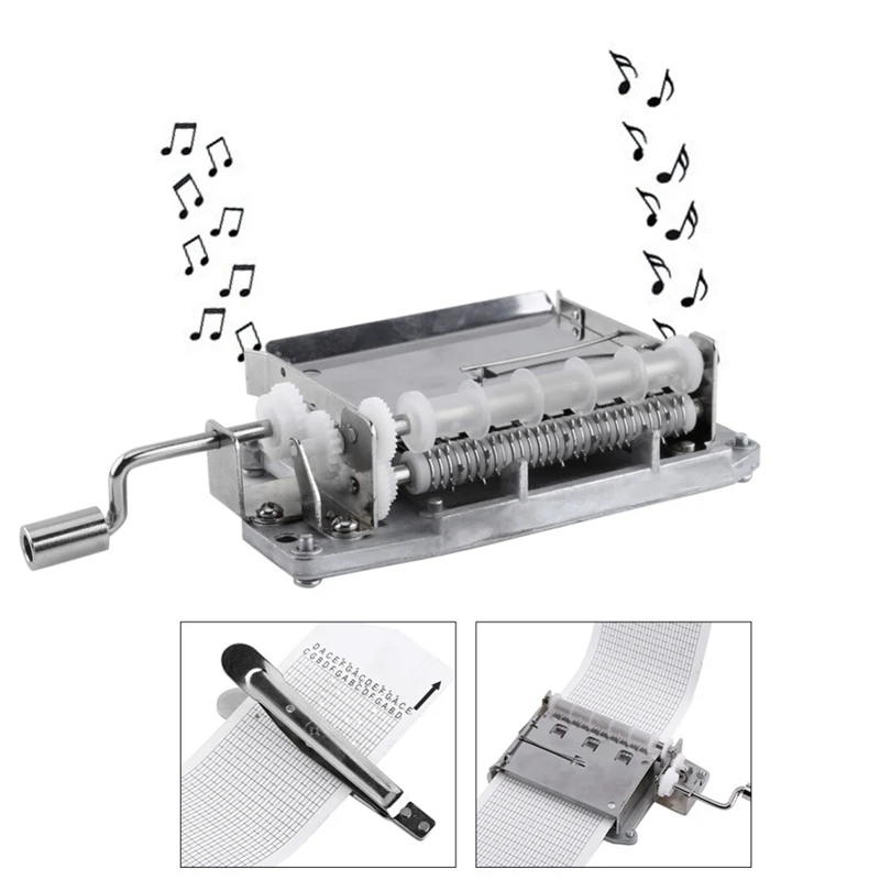30-Note Tapes Hand Crank Music Mechanical Musical Box With Hole Puncher 3 Strips Create Your Own Diy | Дом и сад