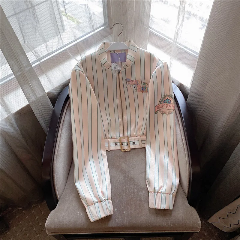 

Blue shower autumn celebrity Jacket Women 2020 new online Red Fashion temperament stand collar French short top