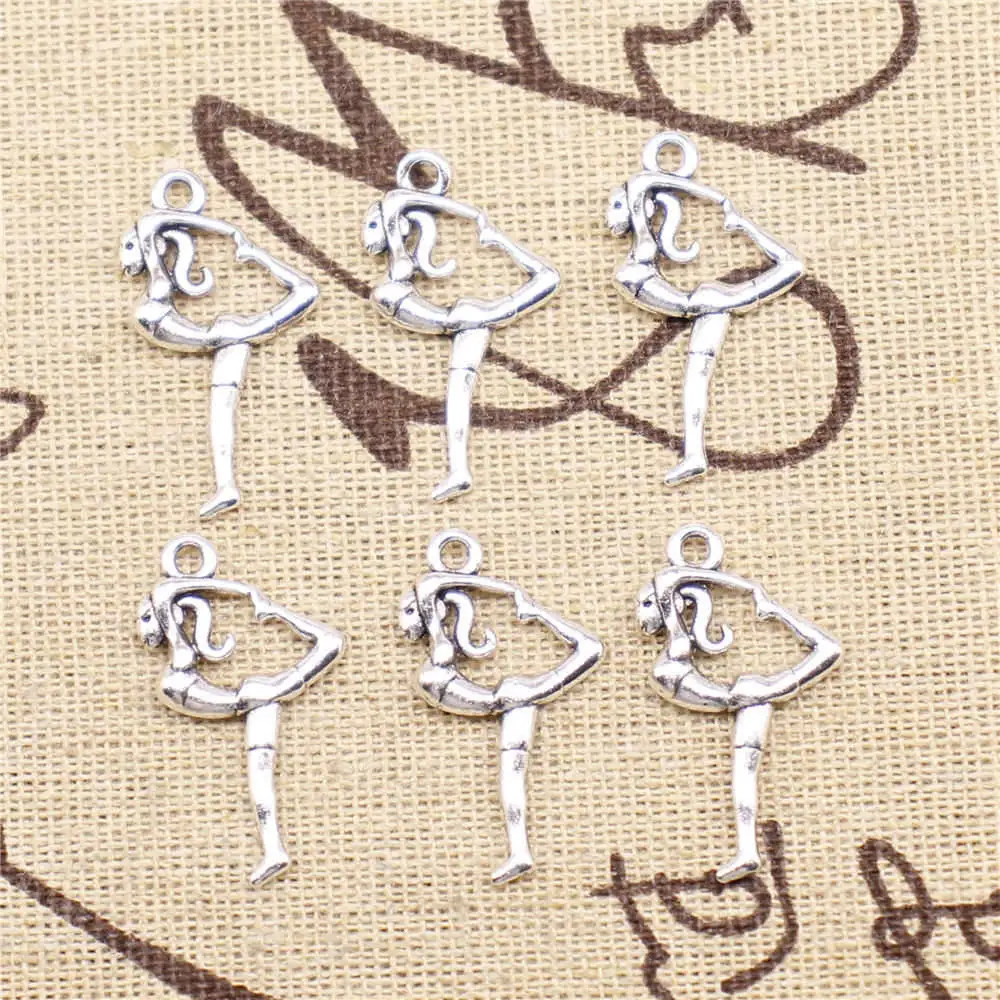

Dance Charms Supplies For Jewelry Making Kit Antique Silver Color 20pcs 14x26mm