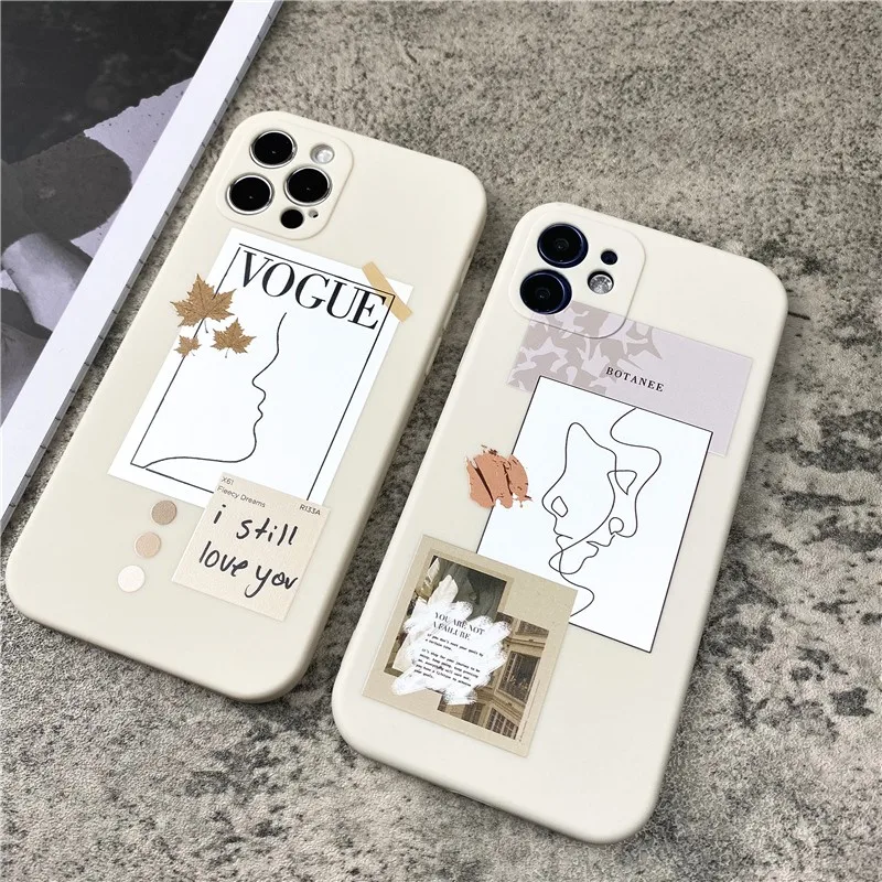 

Fashion Vogue Soft Case For Iphone 11 12 Pro Max Mini 7 8 6 6s Plus Xr X Xs Max Se Liquid Silicon Phone Cover Illustration Funda