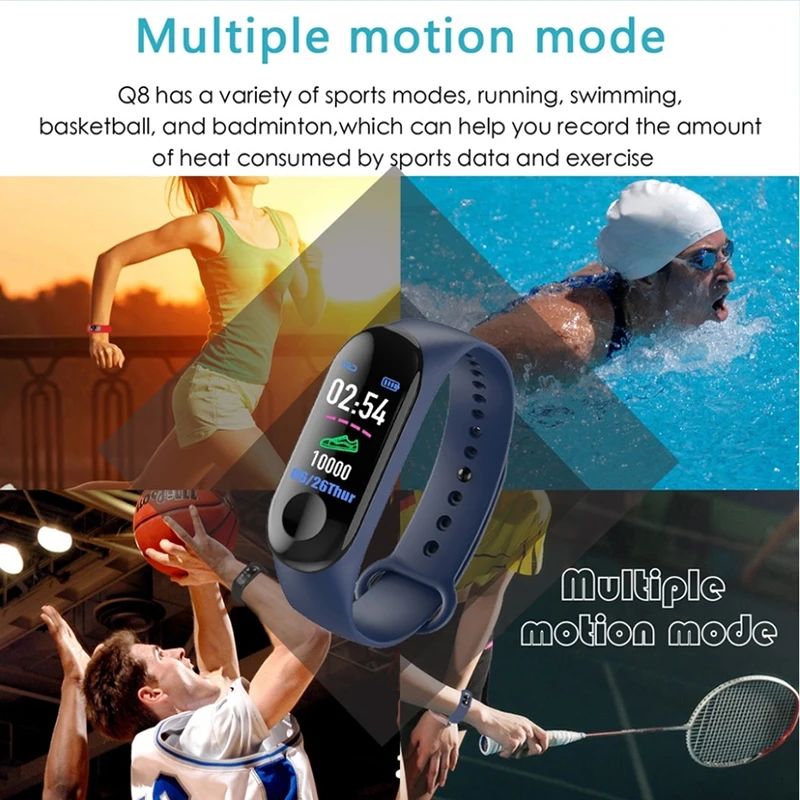 

Smart Band Color Screen Bracelet Waterproof Sport Pedometer Activity Tracker Blood Pressure Heart Rate Monitor Smart Wristband