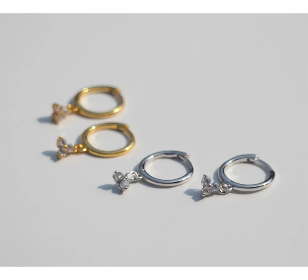 Серьги из стерлингового серебра 925 пробы, модные циркониевые капли воды, маленькие серьги-капли, кольцо для ушей, Милые простые трендовые женские серьги jewe