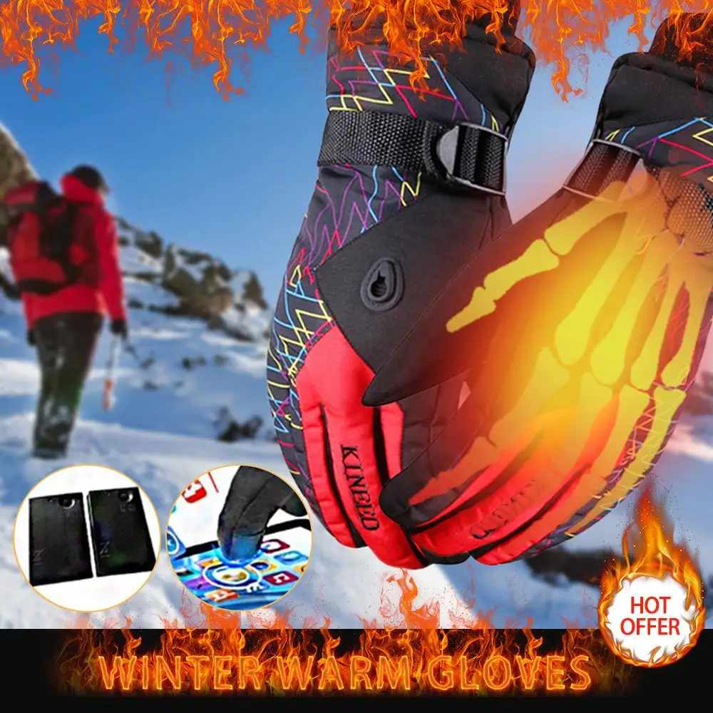 

Practical Skiing Gloves Motorcycle Fleece Gloves Riding Glove Waterproof Snowboard Bicycle Camping Winter Mobile Phone Hunting
