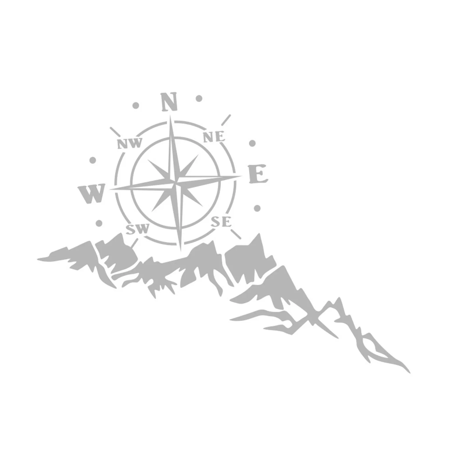 попular 1Pcs Car Sticker Camper RV Truck Decal Vinyl Travel Compass Mountain Multi colored Wall 40cmx6cm | Дом и сад