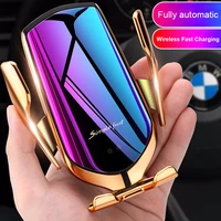 r1 automatic clamping 10w car wireless charger for iphone xs max huawei infrared induction qi wireless charger car phone holder