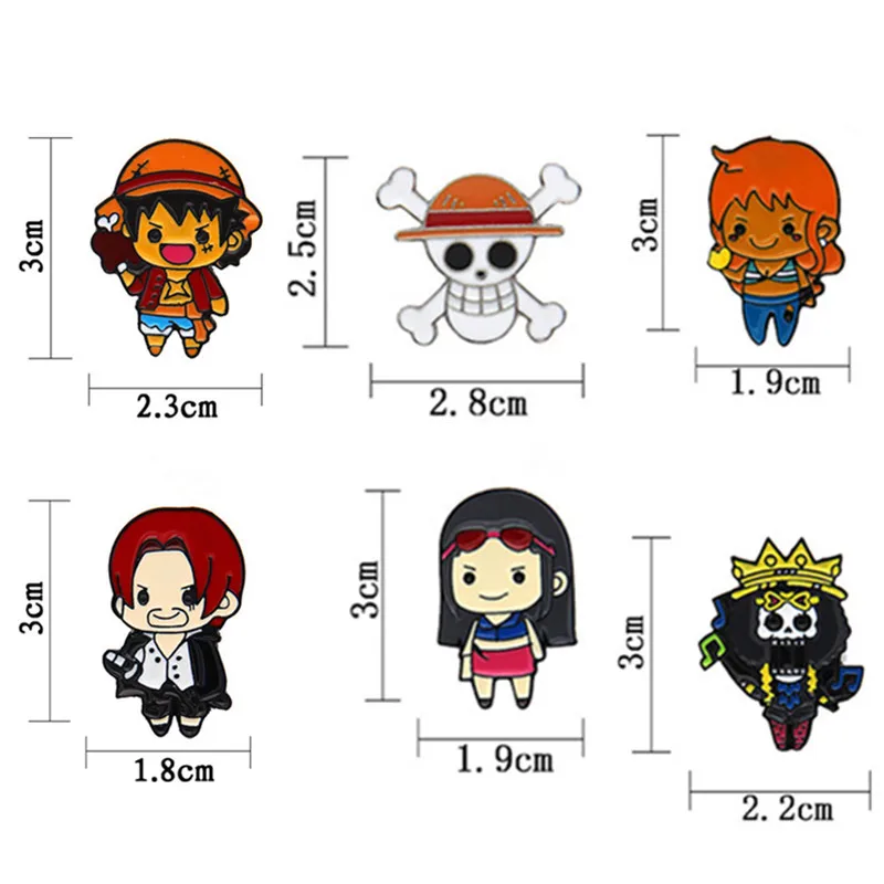 Аниме Q Version ONE PIECE Luffy Nami Usopp Nico Robin Фрэнки Брук Shanks Косплей металлический значок