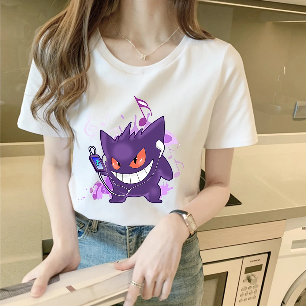 

Pokemon Bulbasaur Clothes Kawaii Anime Juice T-shirt Summer Women Casual Vogue Top Print O-neck Short Sleeve Cartoons Tees Femme