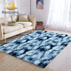 BlessLiving Tie Dye Large Carpets for Living Room Boho Indigo Floor Mat Watercolor Blue and White Area Rug 122x183cm Alfombra 1