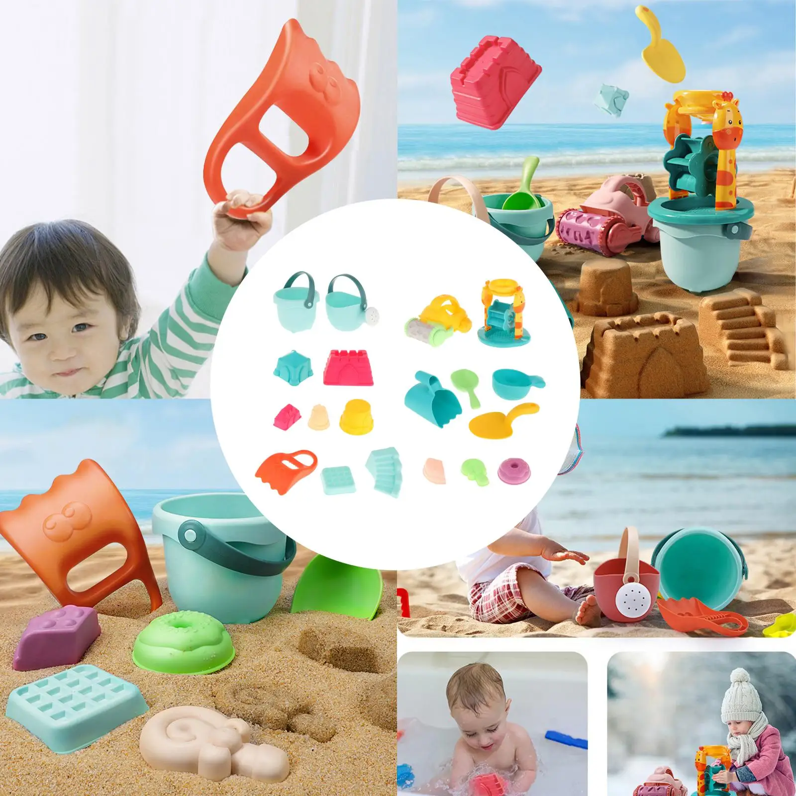 

Fun Beach Sand Toy Play Set Sand Castle Swimming Pool Summer Seaside Activity Sand Molds Shovels Rakes Tool Kit