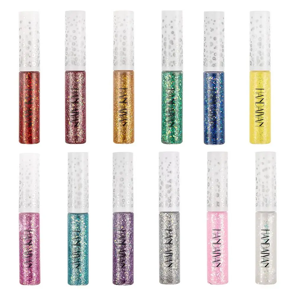 

Colorful Sequins Eyeshadow Eyeliner Set Waterproof Blue Red Green Yellow Pink Silver Purple Easy To Apply Liquid Eyeshadow