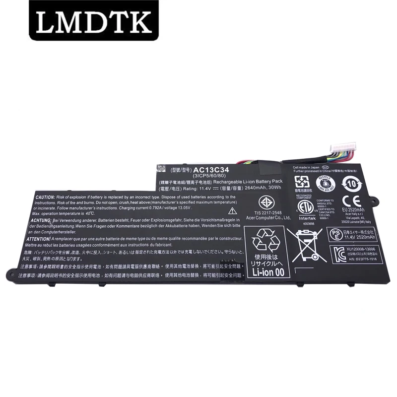 LMDTK Новый AC13C34 Аккумулятор для ноутбука Acer Aspire V5-122P V5-132 E3-111 E3-112 MS237 KT.00303.005 |