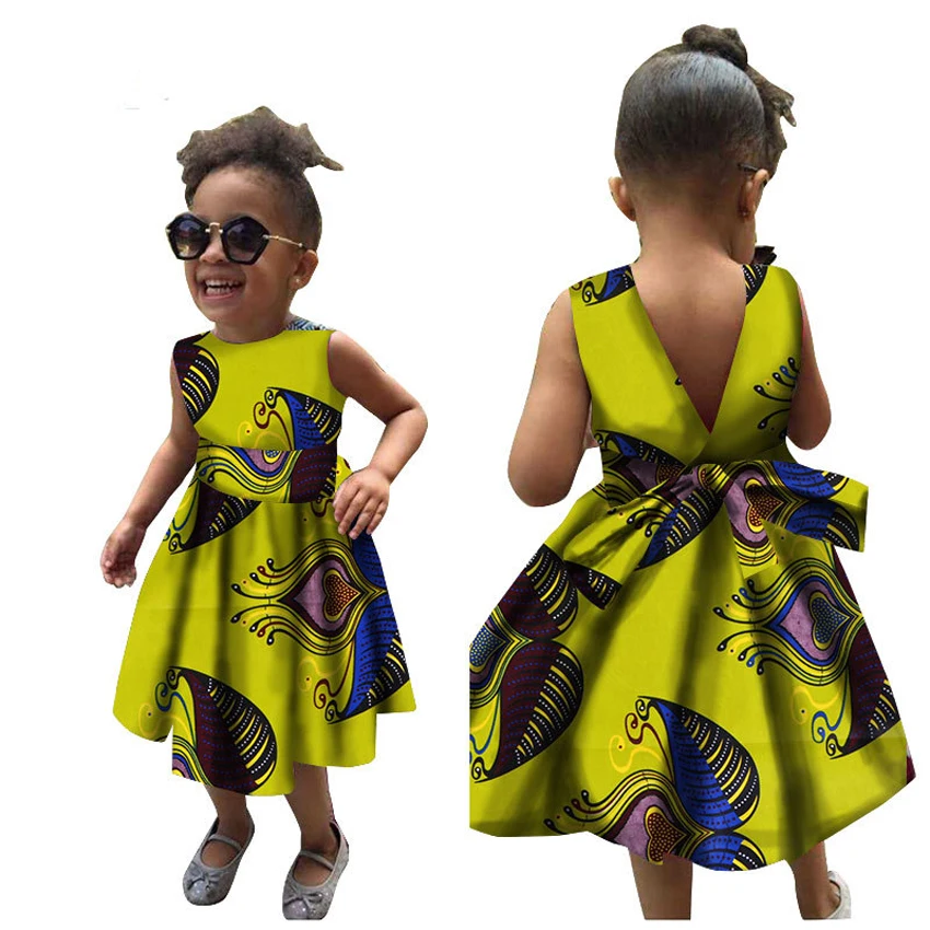 Children Summer African Dresses for Women Girl Kids 2020 News Bazin Dashiki Traditional Floral Print Vintage African Clothes