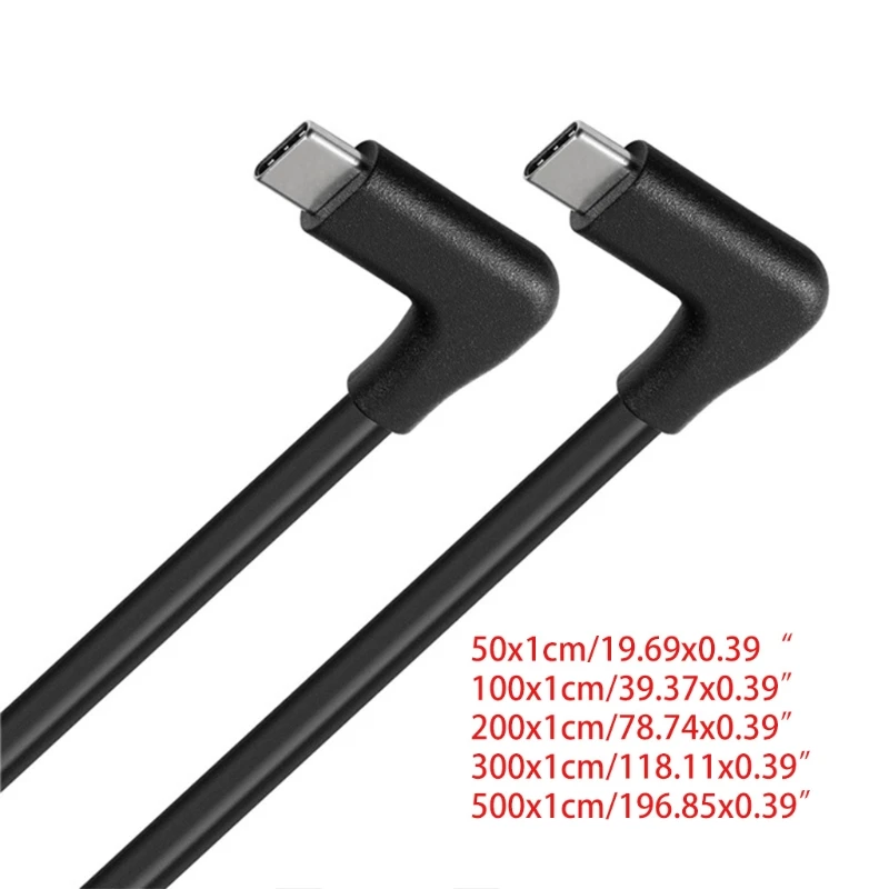 

67JA 90 Degree 100W PD 5A Type C Cable 4K 60Hz USB-C USB3.1 Gen 2 10Gbps Fast Chargin