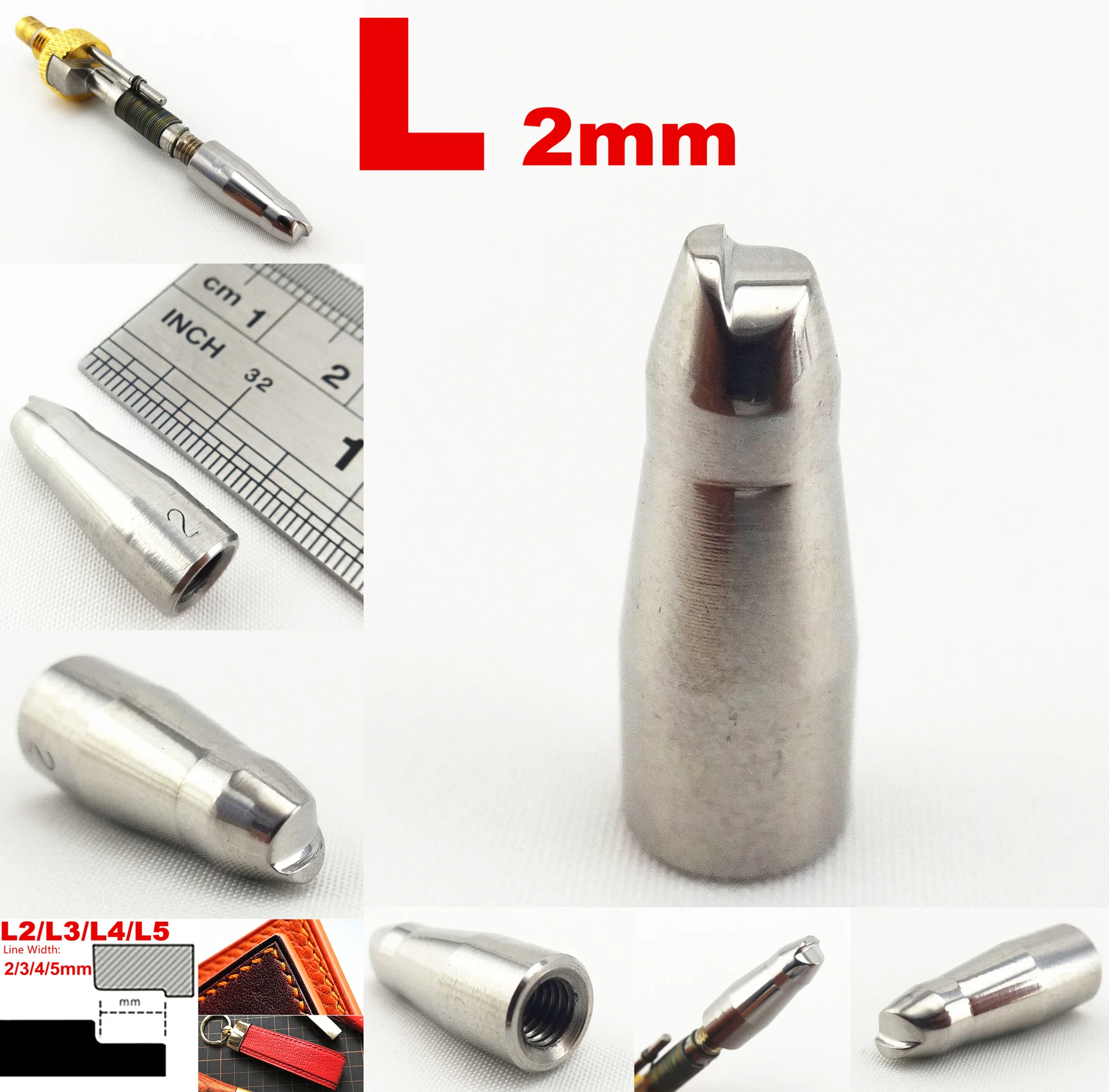 1pc 2mm L Type Leather Craft Wide Side Press Electric Creasing & Edging Machine Solder Iron Replace Tip Tool Edger Creaser Groov | Дом и