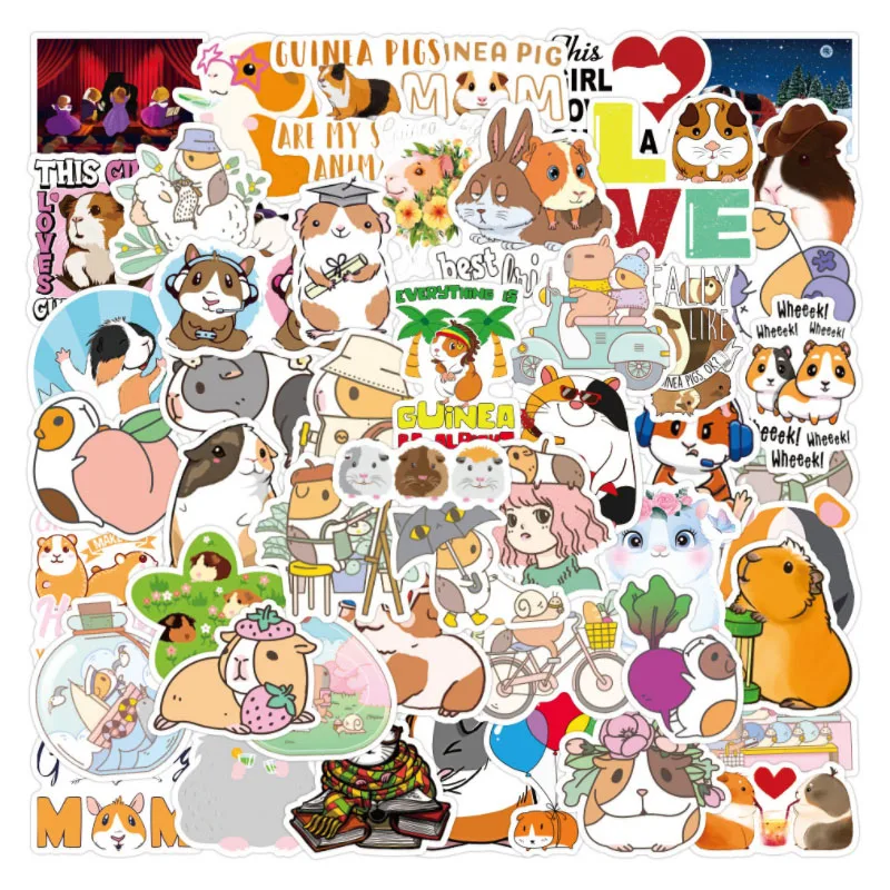 

10/30/50Pcs/Set New style guinea pig school student diary hand ledger stationery mobile phone guitar decoration kawaii