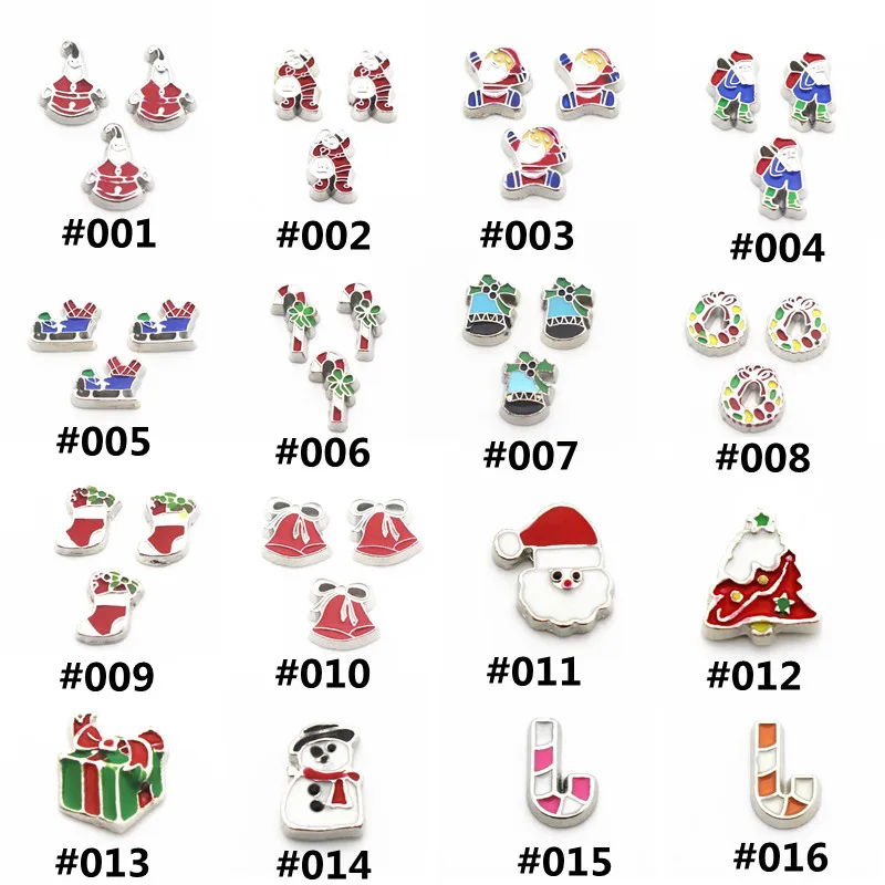 

New Arrive 12pcs/lot Charms Christmas Floating Charms for Floating Memory charms Lockets DIY Jewelry