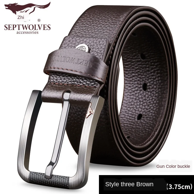 

men belt leather needle buckle belt men's head layer pure cowhy youth leisure business pants belt male middle-aged