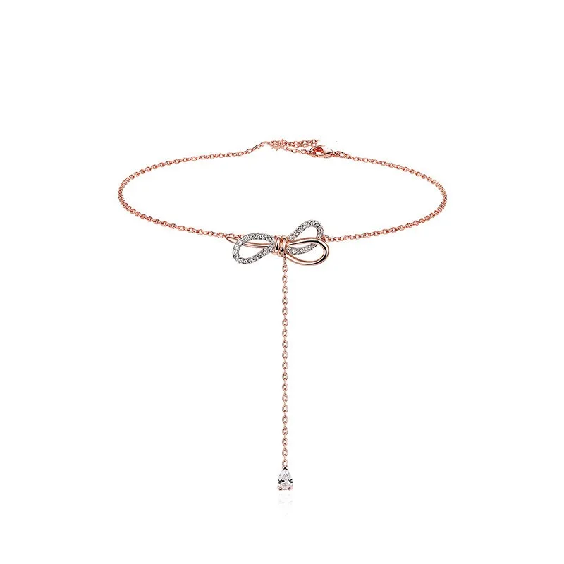 2019 Новая Модная бижутерия оптом золото лук ожерелья с подвесками для женщин