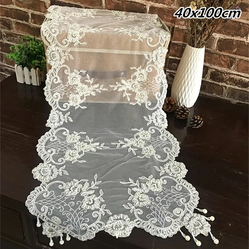

Retro Handmade Bead Embroidered Rectangular Tablecloth Coffee Table Wall Cabinet Cover Cloth Study Living Room Decoration Tapete