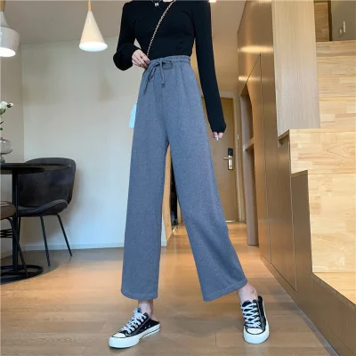 

High Waist Loose Cropped Pants Drooping Straight Rac
