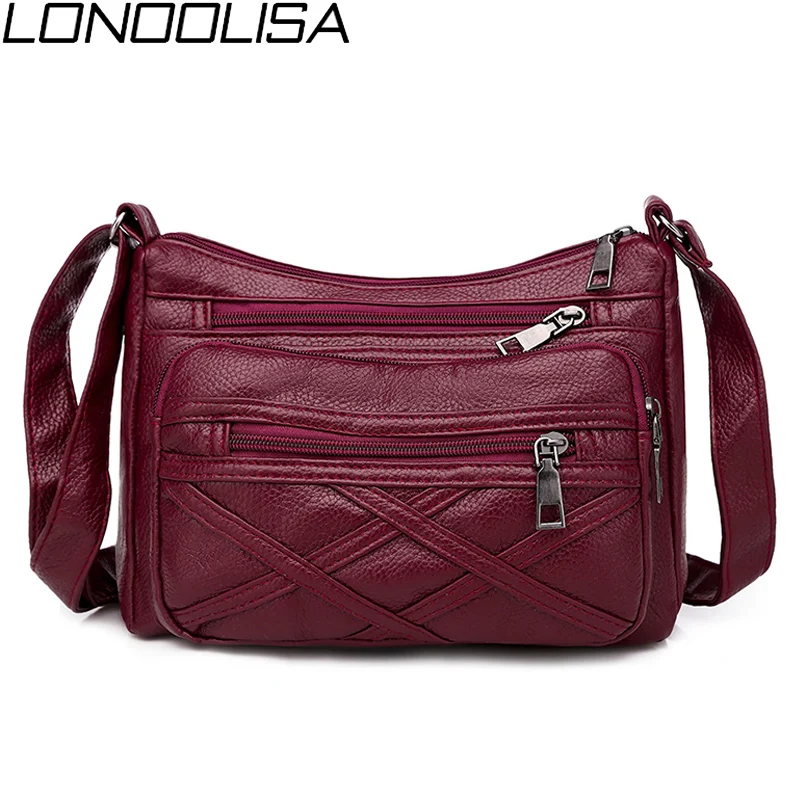 Женская сумка через плечо из мягкой искусственной кожи с рюшами Повседневная для