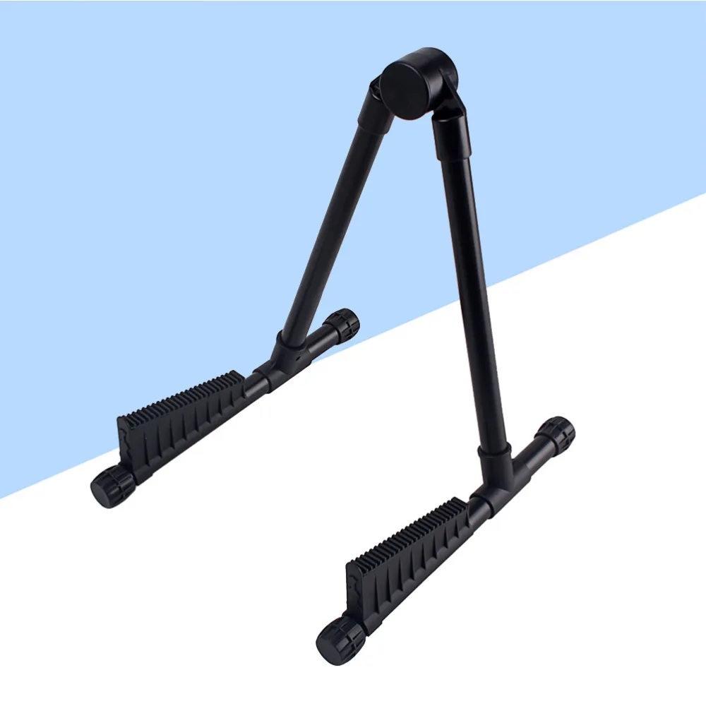 

T04 Folding Mini Guitar Stand Holder Musical Instrument Display Stand Holder for Guitar Ukulele (Black)