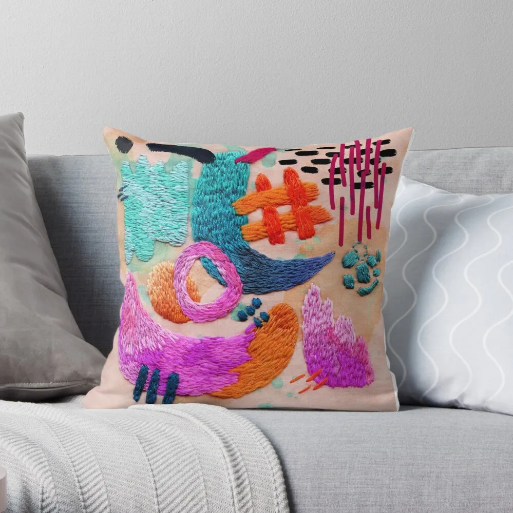 

abstract embroidery Throw Pillow Pillow Case Polyester Home Decora Pillowcases Throw Pillow Case kussensloop almohada poszewka