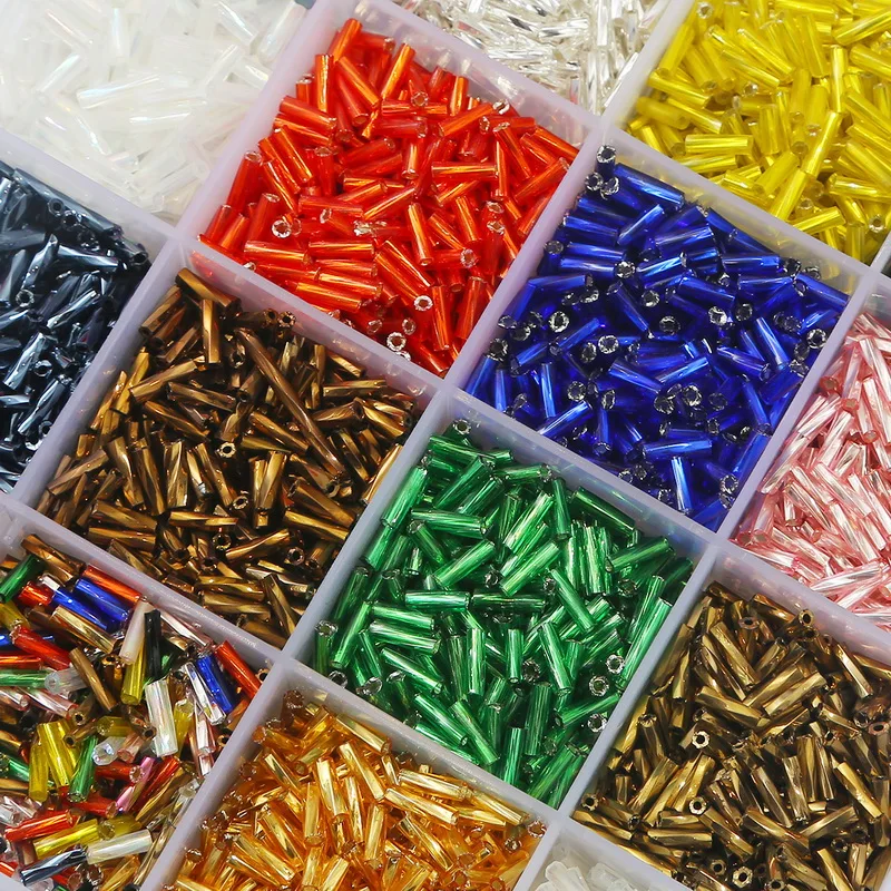 

300Pcs Size 2x6mm Twist Bugles Loose Glass Seed Spacer Tube Leptospira Beads For Jewelry Making DIY Garment Sew Accessories