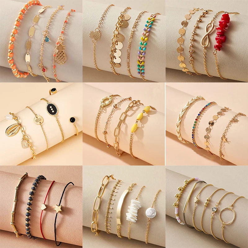 Docona богемные бусины браслеты из сломанного камня для Женщин Модные Винтажные