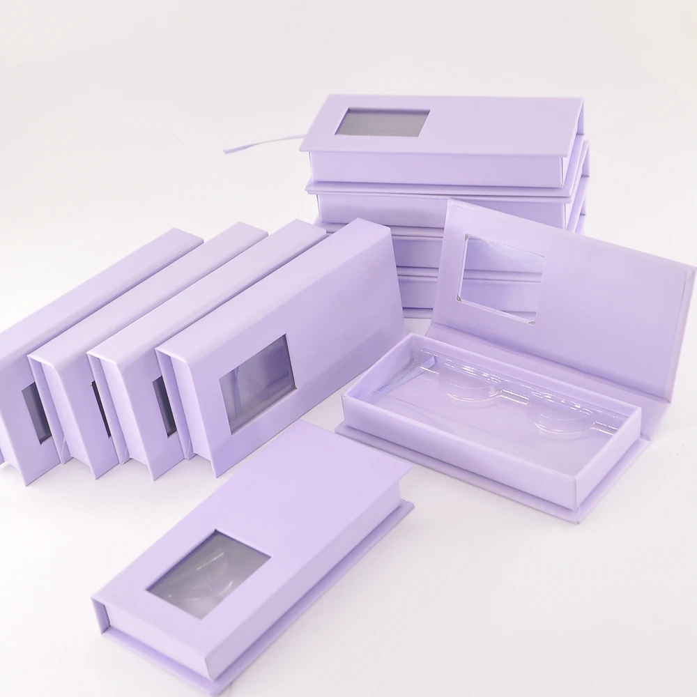 

100/pack Wholesale False Eyelash Packaging Box lash boxes packaging Custom Logo faux mink lashes strips Makeup Case bulk vendors