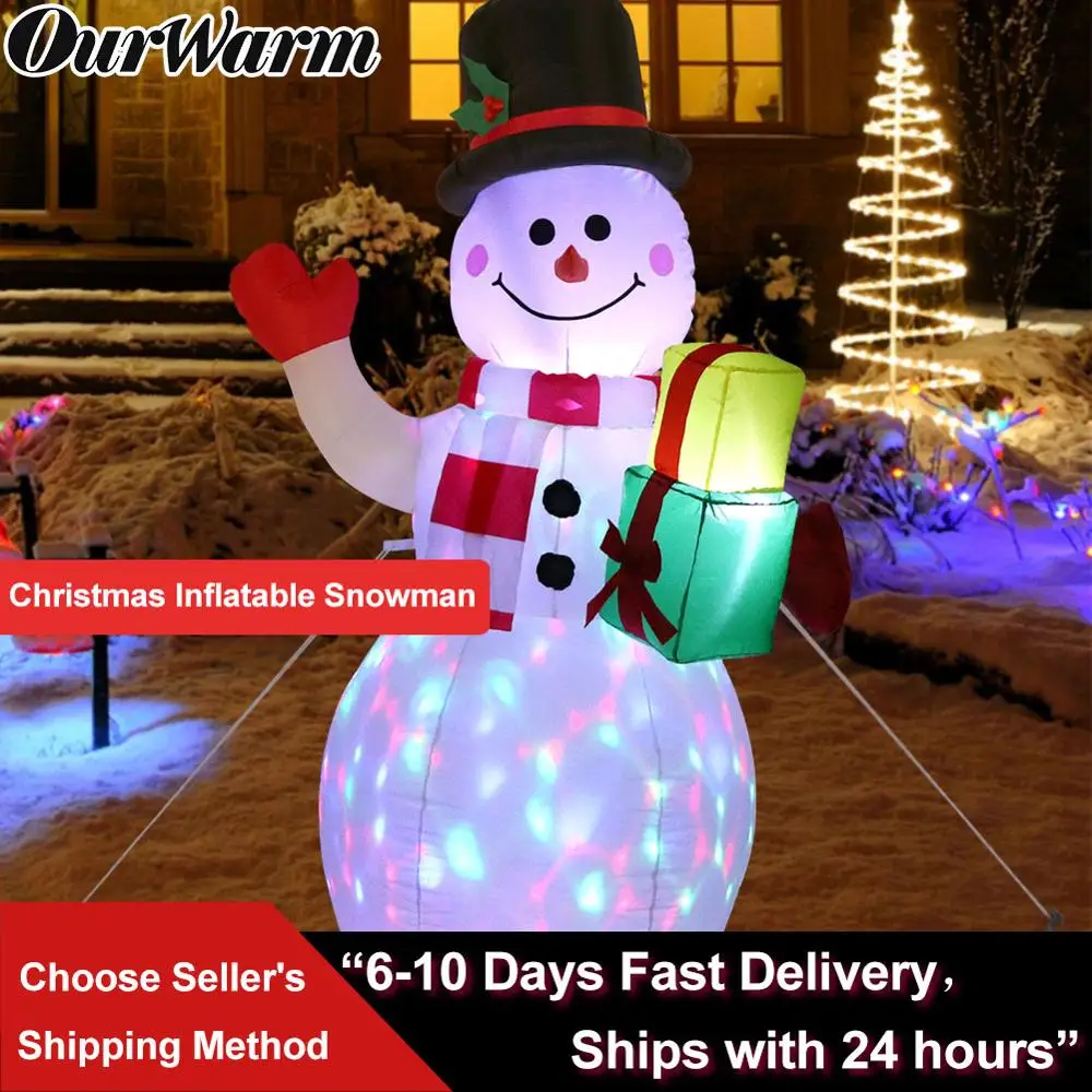 OurWarm 1 52 м рождественские надувные украшения 5 футов Снеговик ночной Светодиодный