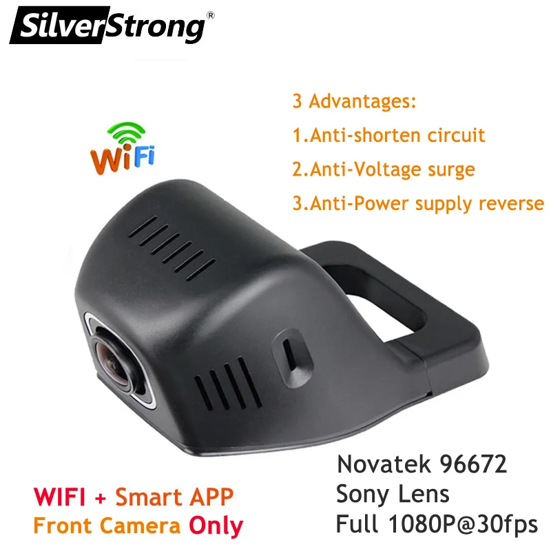 S200-Front CAM DVR SilverStrong Топ Автомобильный видеорегистратор wifi dvr 1080P Novatek 96658 двойной объектив Автомобильная камера видео рекордер для iOS Android телефон/автомобильный DVD B202 - Название цвета: S200-Front CAM DVR