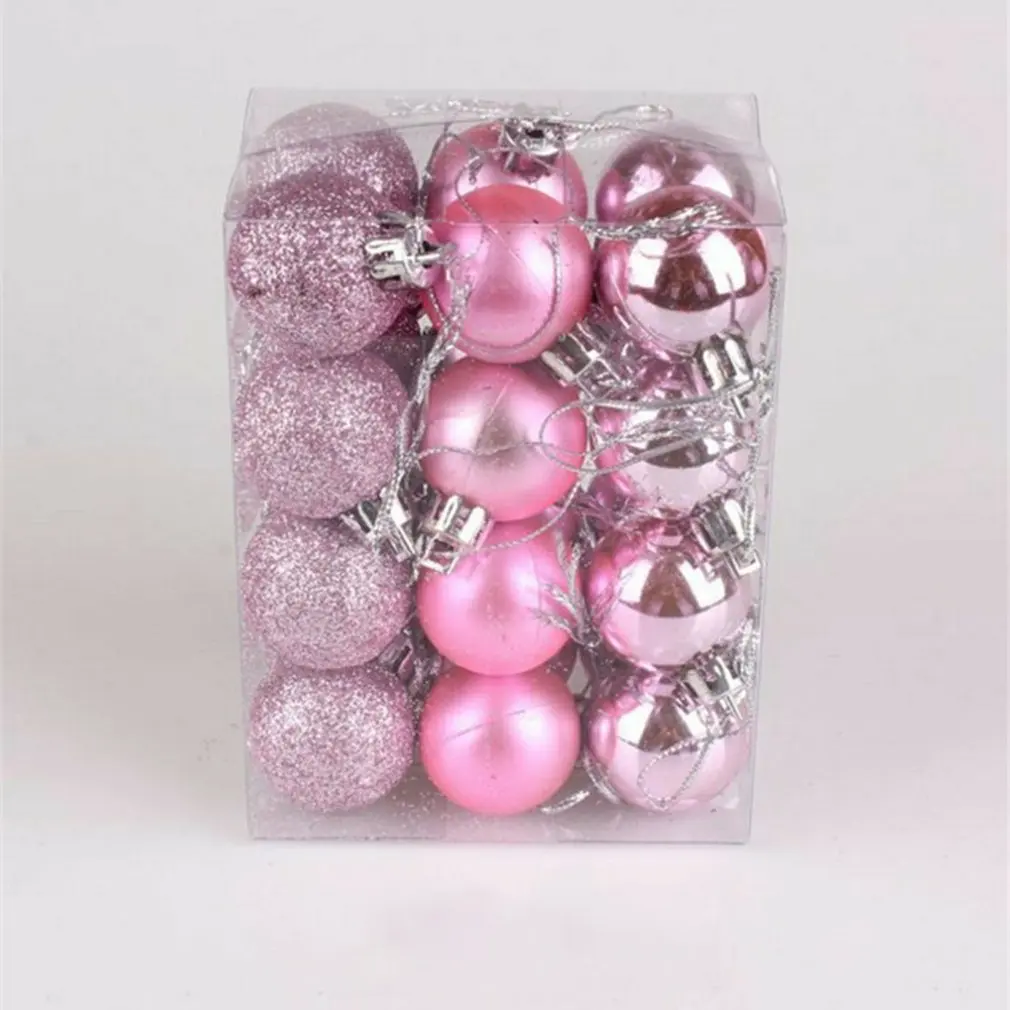 

24 шт. 3 см блестящие шары для рождественской елки, разноцветные шары для рождевечерние, домашнего сада, Рождественское украшение, искусствен...