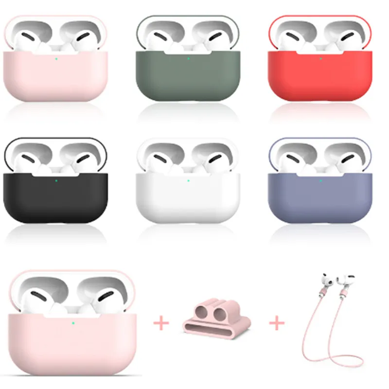 3 в 1 Мягкий силиконовый чехол для наушников Apple Airpods Pro Air Pods Airpodspro Bluetooth